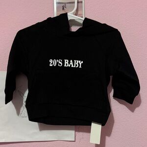 SHEIN Black '20's Baby' Kids Hoodie